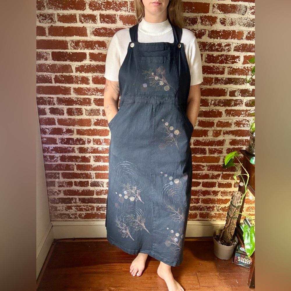 90s Blue Fish Hand Painted Dress by Jennifer Barclay - Picture 10 of 10